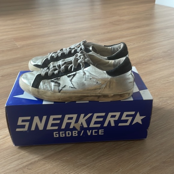 Golden goose all star size 39 silver with black - Picture 2 of 3